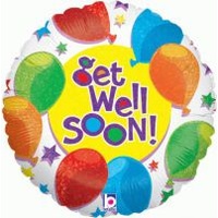 18 inch Helium Filled Foil Balloon > Get Well Soon