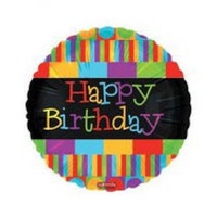 18 inch Helium Filled Foil Balloon > Happy Birthday