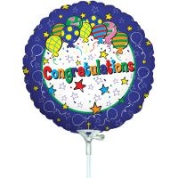 8 inch Foil Stick Balloon > Congratulations