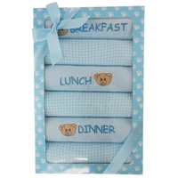 Gift box 6 Day meal Bib Set, Colour - Blue