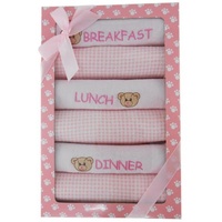 Gift box 6 Day meal Bib Set, Colour - Pink