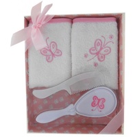 Gift 4 Piece Brush and Combe Set, Colour - Pink