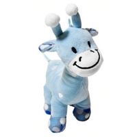 Super Soft Blue Giraffe with Rattle - 18cm, fully machine washable