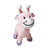 Super Soft Pink Giraffe with Rattle - 18cm, fully machine washable